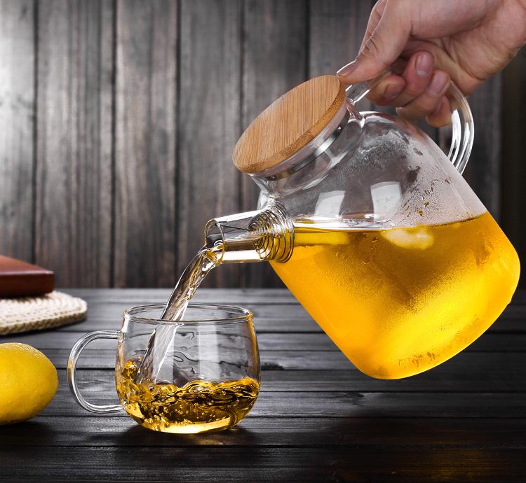 Heat-Resistant Glass Teapot & Cold Water Jug, Explosion-Proof, Large Capacity for Juice or Flower Tea