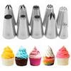 10Pcs Stainless Steel Piping Nozzles Set for Cakes Biscuits Decoration Large Reusable Nozzles for Piping Bags Artistic Cake Piping Tool