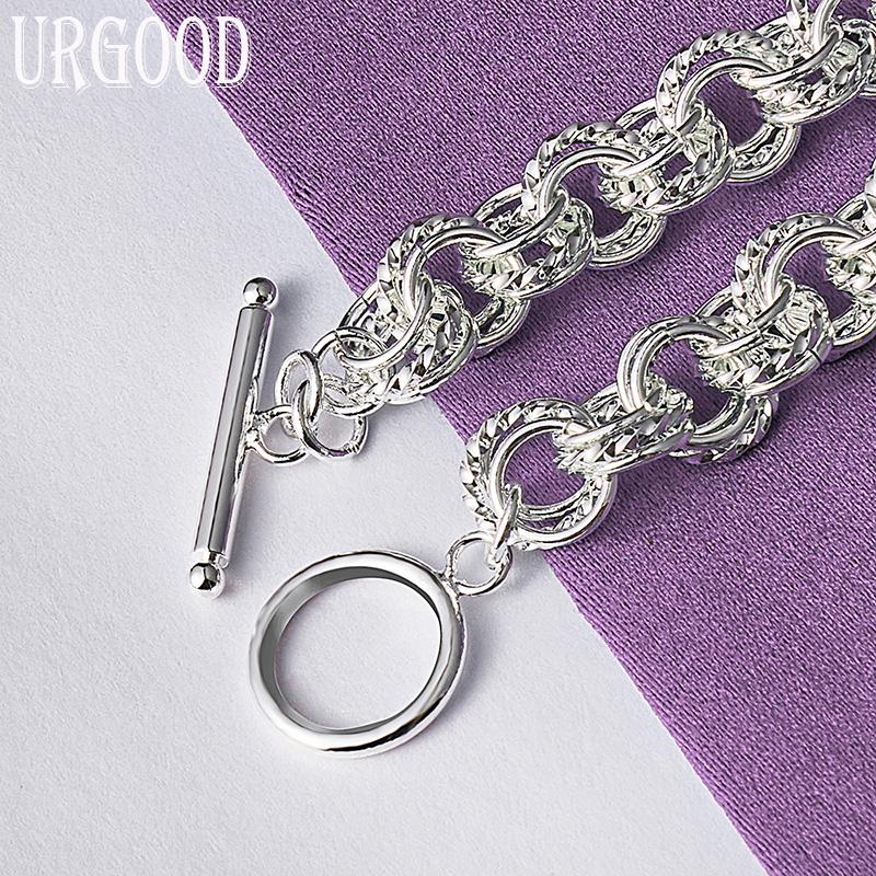 Браслет-круг из стерлингового серебра 925 пробы, подарочные ювелирные изделия для вечеринки