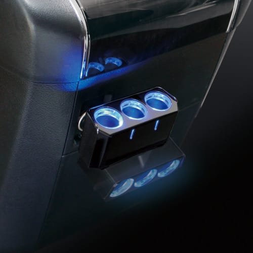 Tsuchiya Yac Автомобильные принадлежности для салона автомобиля Гнездо распределителя Кольцо Света Гнездо Тройное Направление Черный PZ-737