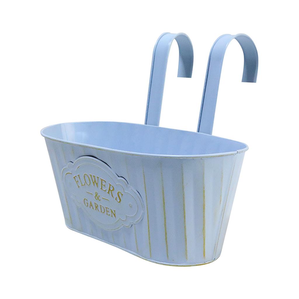 Уличные растения Кашпо Черные металлические железные подвесные цветочные горшки Террасы Перила Забор Ведра Современные Бохо Настенные Оконные Ящики Подставки для растений Крючки Крыльцо