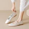 Weiwei Girl 8658-2 French Bow Mary Jane Shoes Women's Flat Bottom One Word with Light Mouth Single Shoes with Skirt