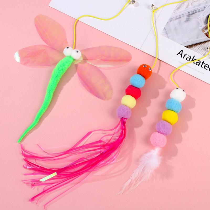Cat Plush Teaser Stick Hanging Door Interactive Play Chase Exercise Toys Pet Supplies For Indoor