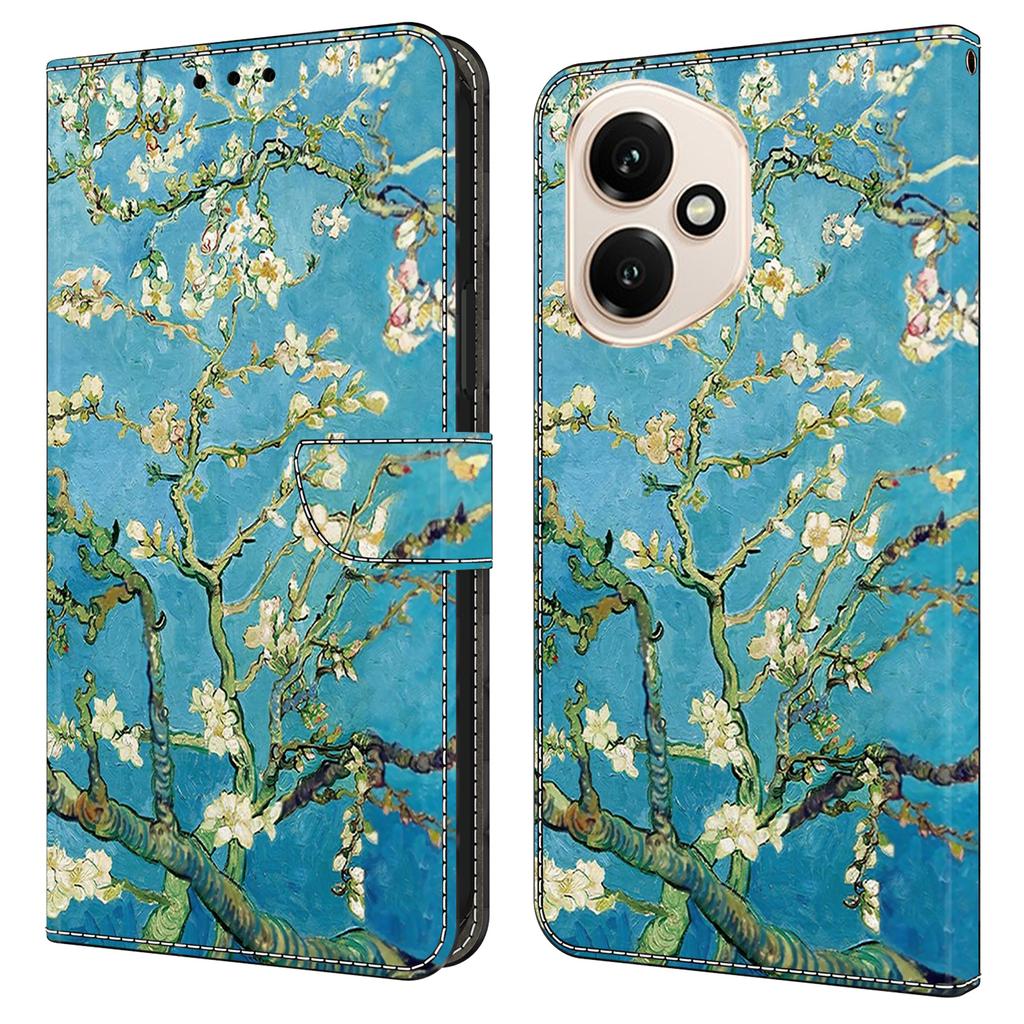 Для Honor 400 5G (Глобальный) Кожаный чехол с принтом, кошелек-подставка, откидная крышка для телефона