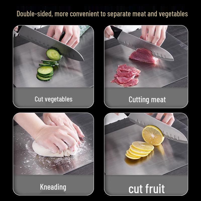 Двусторонняя антибактериальная разделочная доска из нержавеющей стали 304