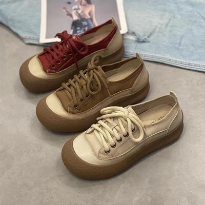 Женские парусиновые туфли на толстой подошве, дышащие, универсальные, новая осенняя коллекция 2024 года, удобная мягкая подошва, не устают ноги, повседневная спортивная обувь