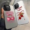 Задняя крышка чехол для телефона для iPhone 17 Pro Max 14 16 Air 15 Plus XS 11 13 Pro XR 12 Мультяшный Бант Вишня
