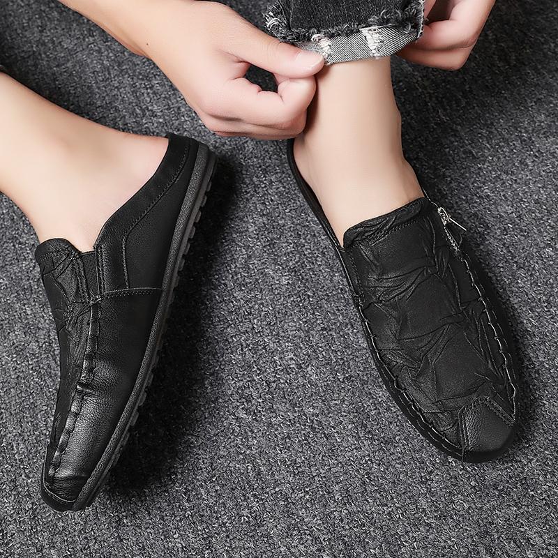 Мужские летние тапочки 2024 года, роскошные повседневные мокасины из искусственной кожи для мужчин, удобные туфли на плоской подошве, модная обувь для активного отдыха