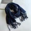 Прямая поставка однотонных хлопково-льняных шарфов, легких и дышащих солнцезащитных шарфов для весны и лета, модных шелковых шарфов с бахромой
