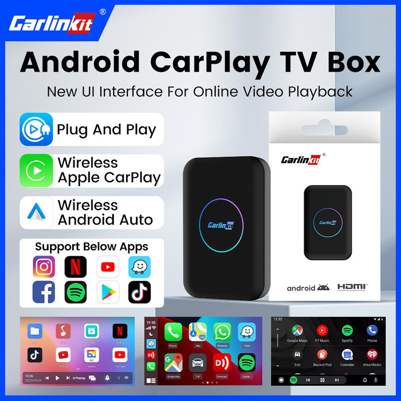 2026 CarlinKit Android TV Box LITE CarPlay Android Auto Беспроводной USB-адаптер Поддержка Netfilx Youtube Spotify Для автомобильной мультимедиа