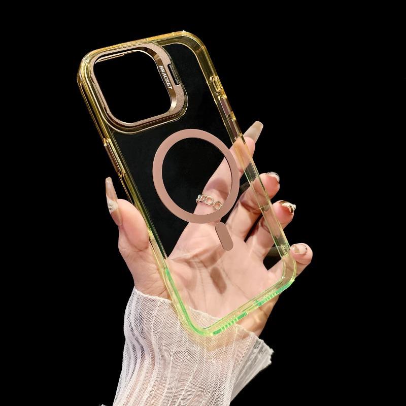 Прозрачный чехол-подставка с магнитом для iPhone 17 Pro Max, с градиентным дизайном, защитой камеры и ударопрочной конструкцией.
