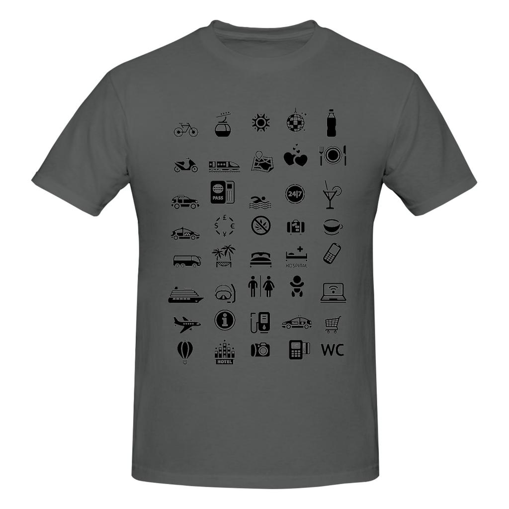 Travel Icon 100 Cotton Tshirt Unisexs T Shirts Unisex Round Neck Short Sleeve S6xl