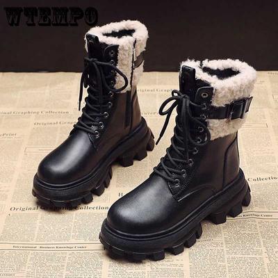 Женские плюшевые хлопковые сапоги, зимние винтажные зеленые полусапожки на толстой подошве, шерстяные сапоги на маффиновой подошве