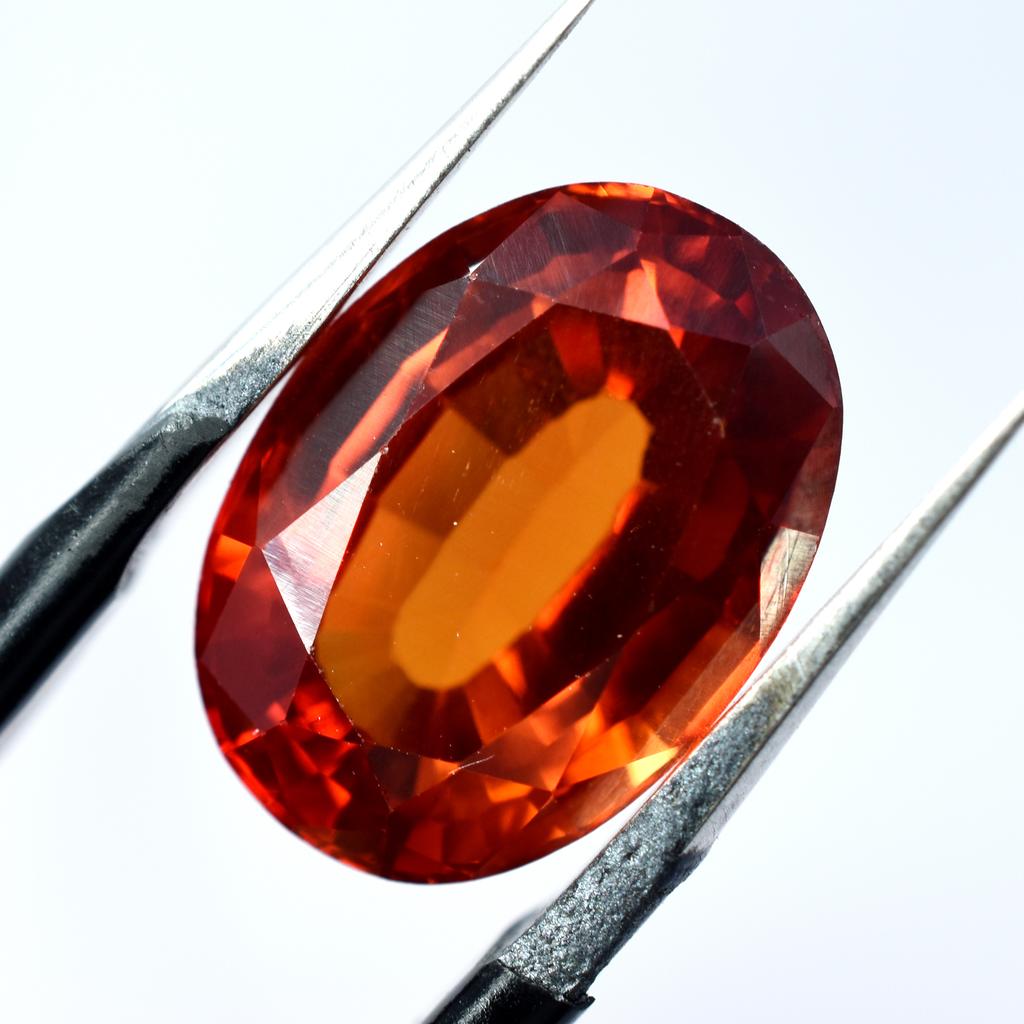 Excellent Natural Orange Sapphire Oval Cut 10.50 Carat Loose Gemstone
