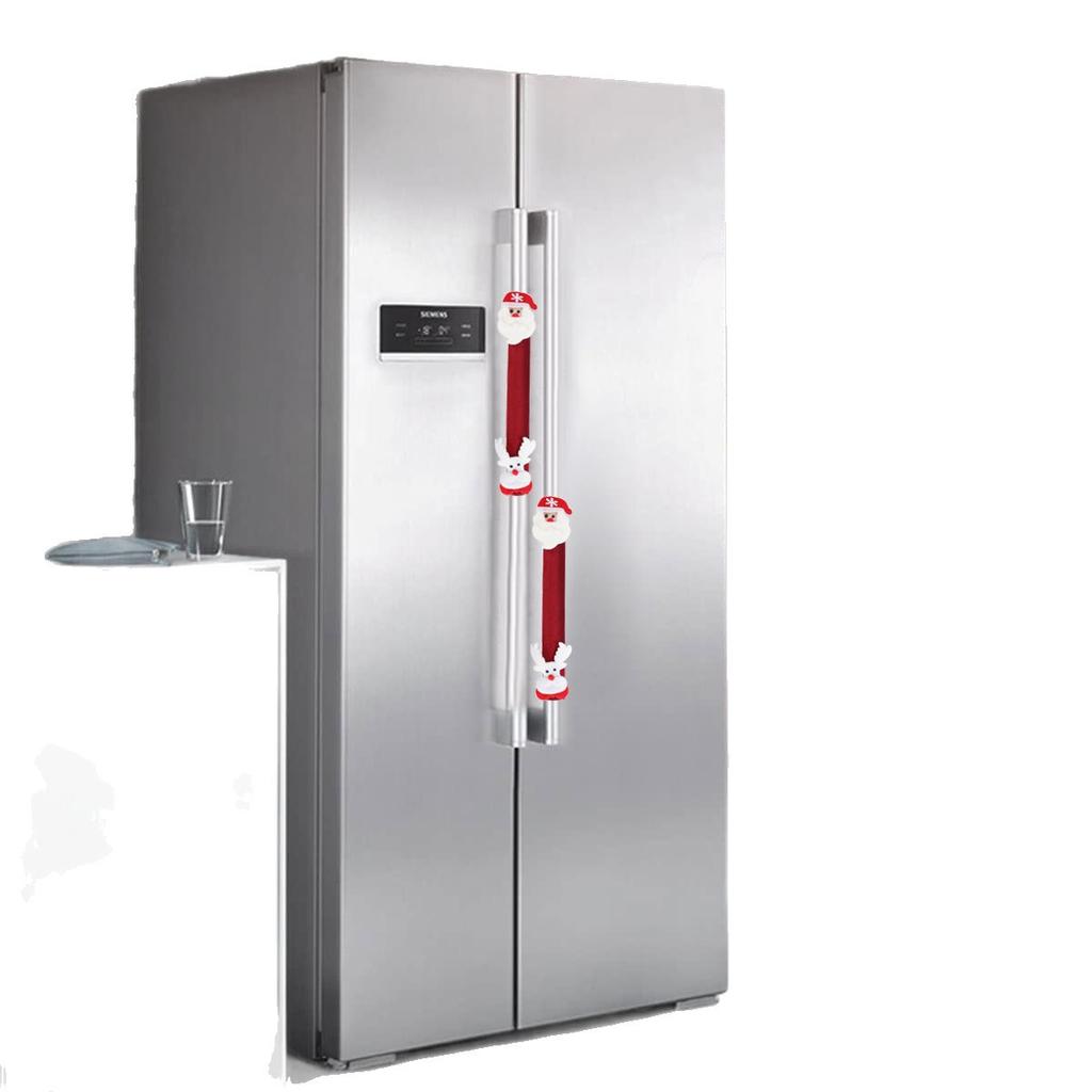 Рождественские чехлы на ручки холодильника Санта Снеговик Кухонные чехлы для приборов Рождественский кухонный декор, Чехлы-протекторы для ручек микроволновой печи