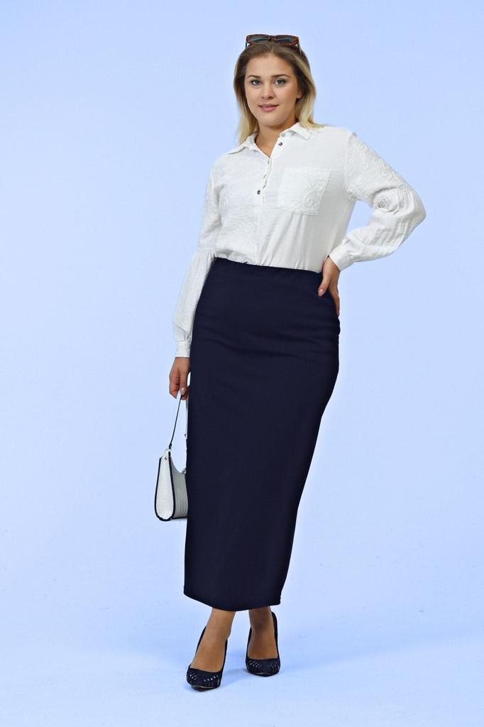 Женская стильная юбка большого размера с эластичной резинкой на талии Юбка больших размеров на подкладке из стальной трикотажной ткани черного цвета