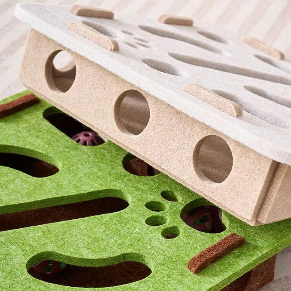 Compact Size Cat Puzzle Box Felt Pet Interactive Toy New Cat Scratching Posts  Indoor