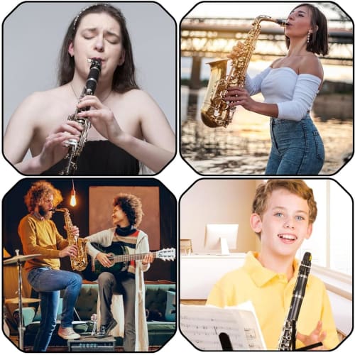 Aquafix Mouthpiece Pads, 32-Pack, 0.8mm Black, for Saxophone and Clarinet, Protective, Deformation-Resistant, and Easy To Use (Round Shape)