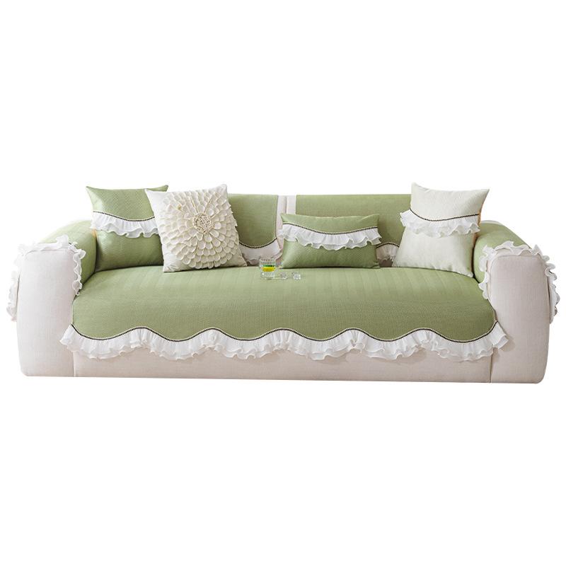 French Skirt Cool Mat Cushion New Special-Shaped Non-Slip Sofa Cover Towel Summer Ice Silk Sofa Cushion