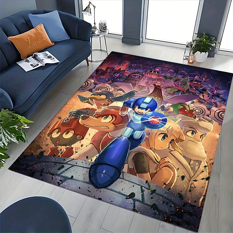 1 шт. Коврик для офисного кресла с дизайном из аниме и мультфильма Mega Man, нескользящий ковер для домашнего декора, подходит для офиса, гостиной, спальни, игровой комнаты - Идеальный подарок