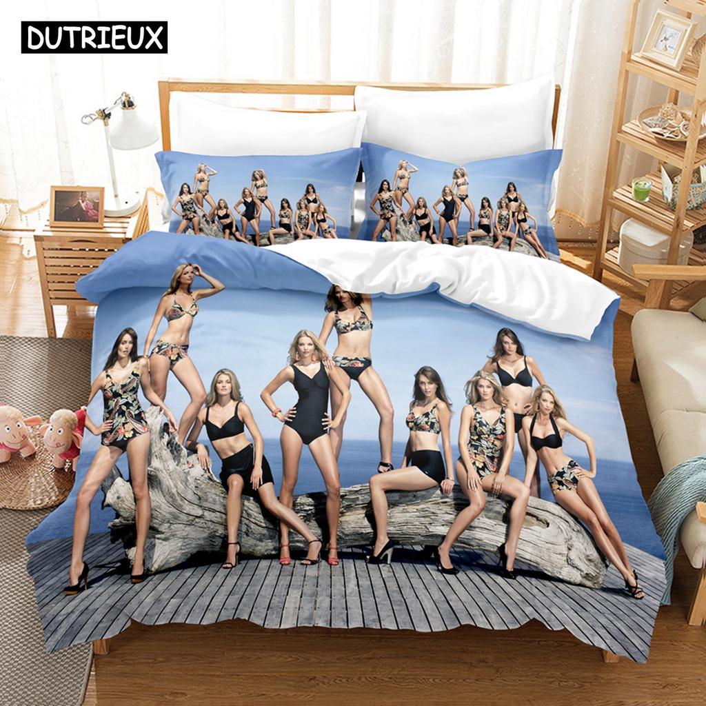 3D Printed Summer Bedding Sexy Bikini Women Bedding Set Down Quilt Cover With Pillowcase Double SIngle King