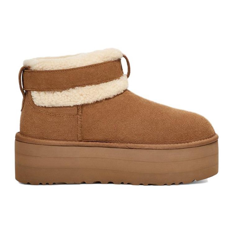 UGG Ультраминиатюрные роликовые ботинки с поясом, каштановые (Женский) Женские кроссовки 1144041-CHE