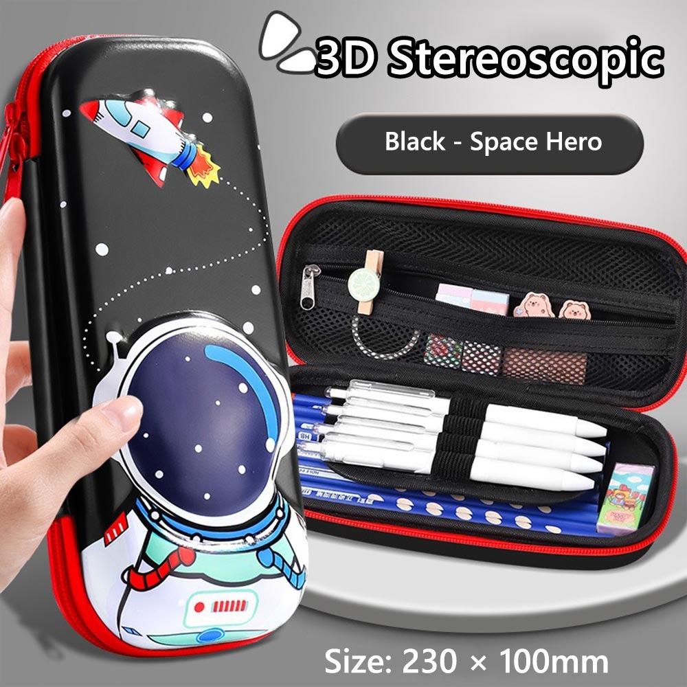 Large Capacity Pencil Case Drop Resistant Capybara/Panda/Astronaut Stationery Box Waterproof Multi-functional