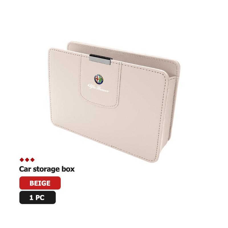 PU Leather Car Seat Side Door Storage Box Phone Pocket Pouch For Alfa Romeo 159 Giulietta Giulia 147 Mito 156 159 166 GT Stelvio