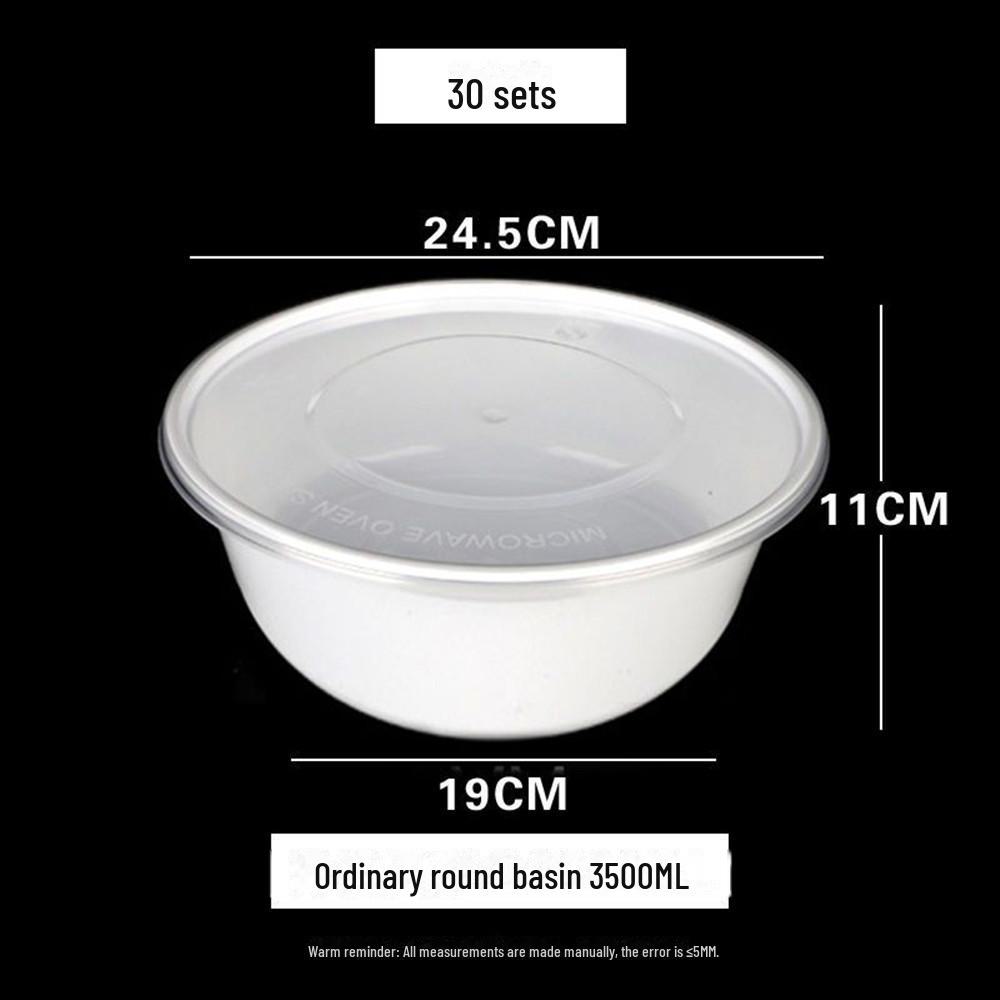 Thickened Milky White Disposable Round Lunch Box with Lid - Perfect for Takeaway and Snail Noodle Soup, Free Shipping