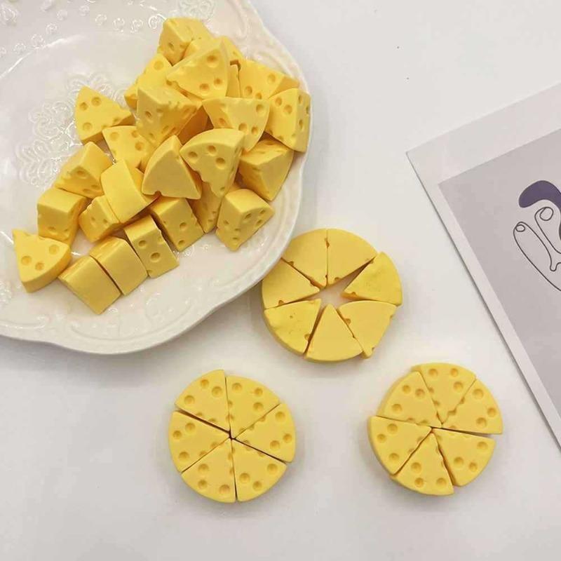 Squishy Simulated Cheese Squeeze Toy Milk-flavored Food Sensory Toy Soft Stress Relief Slow Rising Fidget Toy for Friends Gifts