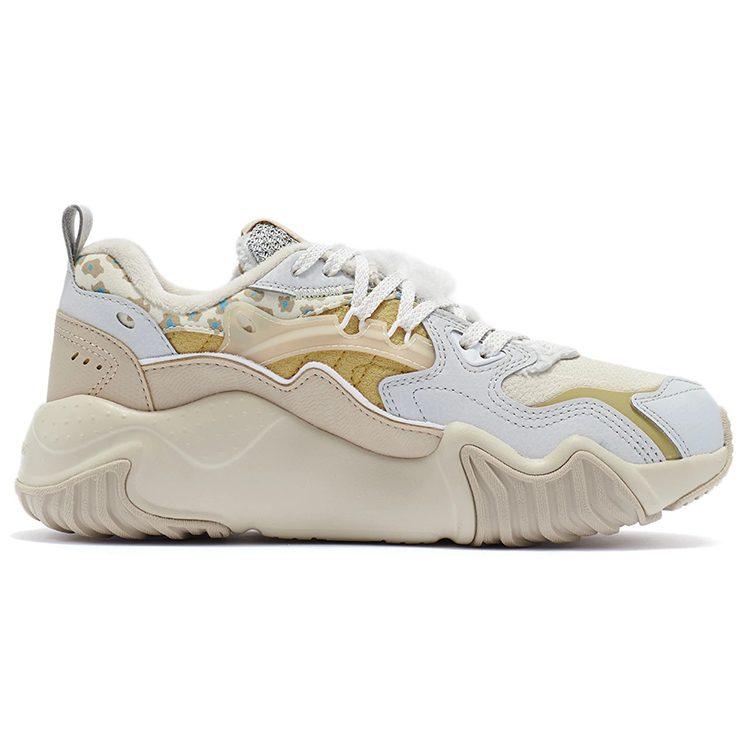 Li Ning Cat Paw Lite Нескользящие, износостойкие, дышащие низкие беговые кроссовки Женские Молочные конфеты Желтые AGCR230-3