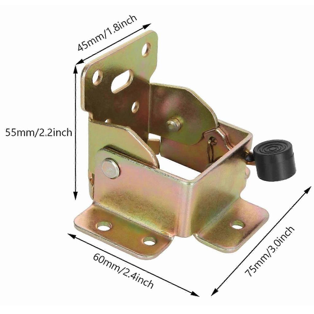 2PACK 90 Degree Folding Shelf Self-Locking Hinge Cold Rolled Steel Folding Table,Bed Legs