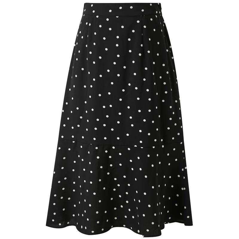 Women's Plus Size High-Waisted Polka Dot Mermaid Midi Skirt
