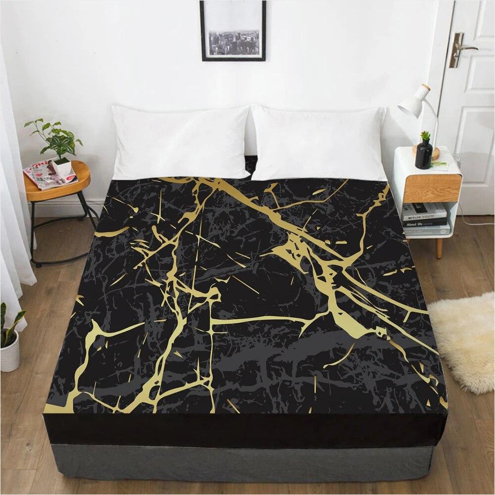 Наматрасник, простыня на резинке, простыни, постельное белье, простыня королевского размера, 160X200 см, скандинавский мрамор, розовый