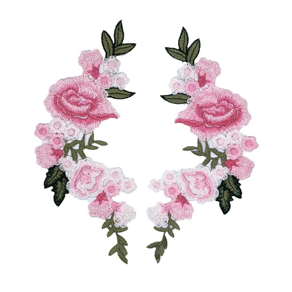1 пара цветочных аппликаций из ткани, вышитых нашивок, нашивок с цветочной вышивкой для одежды, джинсов, курток, украшений