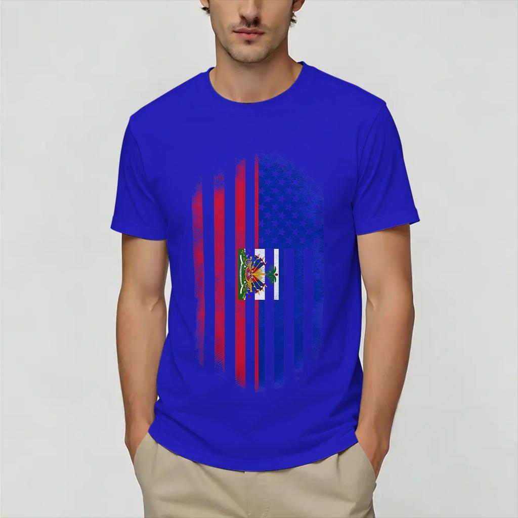 Haitian flag TShirts Unisex Hipster 100 Cotton Tees Round Neck Short Sleeve T Shirt 4XL 5XL Clothing