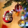 10pcs/set Christmas Tree Cat Ornament Super Cute 10 Cat Acrylic Hat Holiday Car Style Gift Orna U8L5