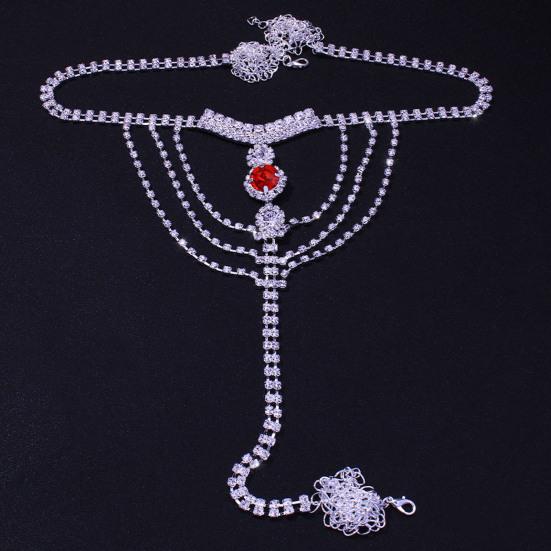 Rhinestone Panty Chain Adjustable Length Brief Chain Strap with Sparkling Rhinestones Sexy Women Body Chain Jewelry Gift