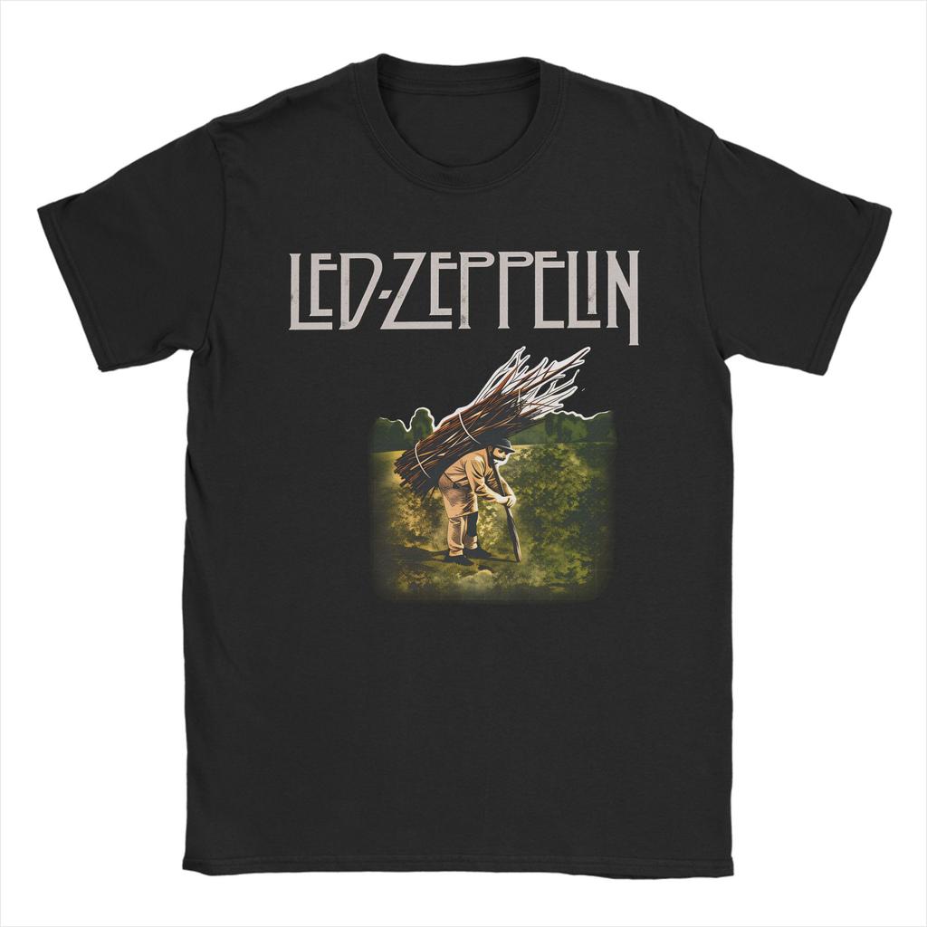 Футболки Led Zeppelin 'The Mother Ship' Мужские Винтажные 100% Хлопок Круглый Вырез Короткий Рукав Футболки Большие Размеры Топы