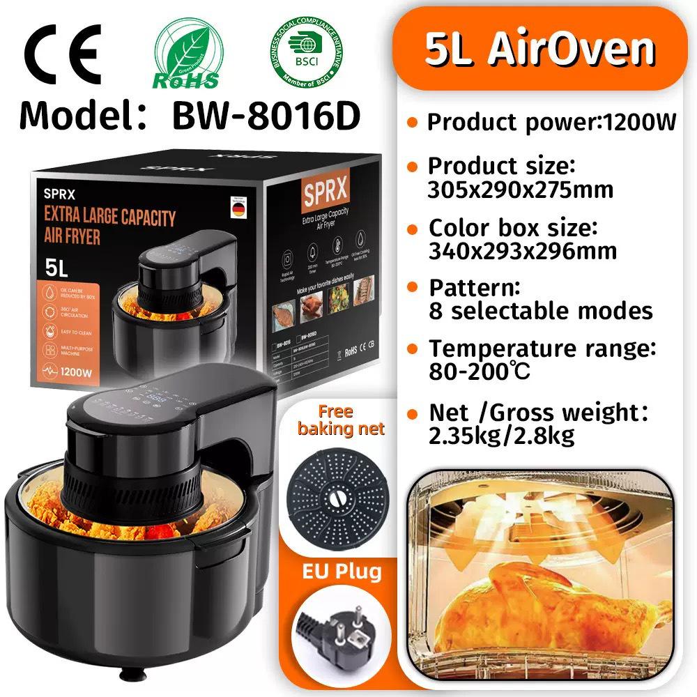 Smart Touch Air Fryer: Multi-functional Large Capacity Electric Oven with Visible Screen