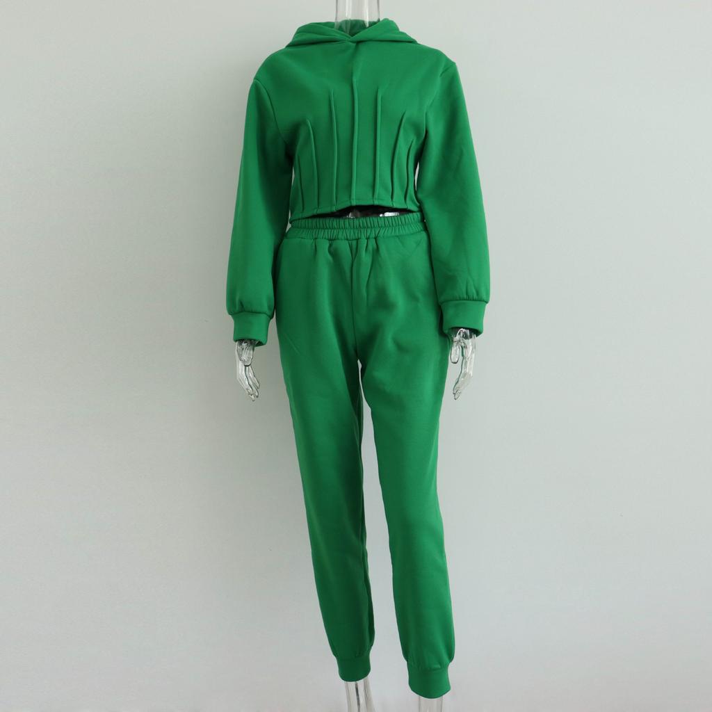 Женский спортивный костюм, комплект из двух предметов с флисовым капюшоном, свободные толстовки, штаны для бега, женский осенний повседневный женский спортивный костюм