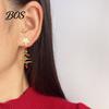 Elegant Winter Party Jewelry 1 Pair Christmas Dangle Earrings for Women, Glitter Star Spiral Faux Festive Long Pendant Crystal Beads Tree Shaped