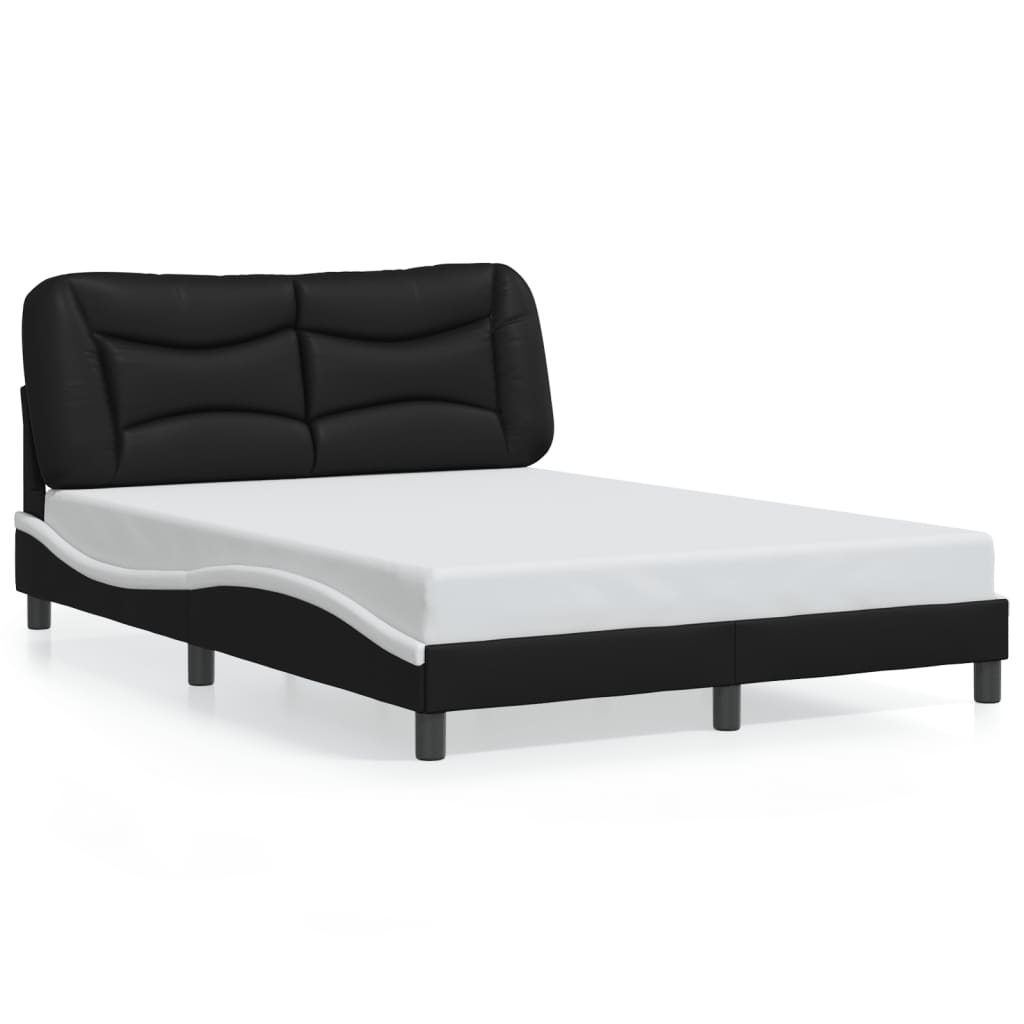 LED Bed Frame without Mattress Hvar Black and White 120 x 200 cm