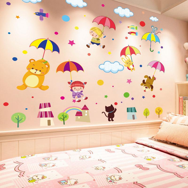 Мультяшные 3D наклейки на стену с динозаврами  Украшение для детской комнаты  Обои для спальни у кровати Наклейки для украшения стен