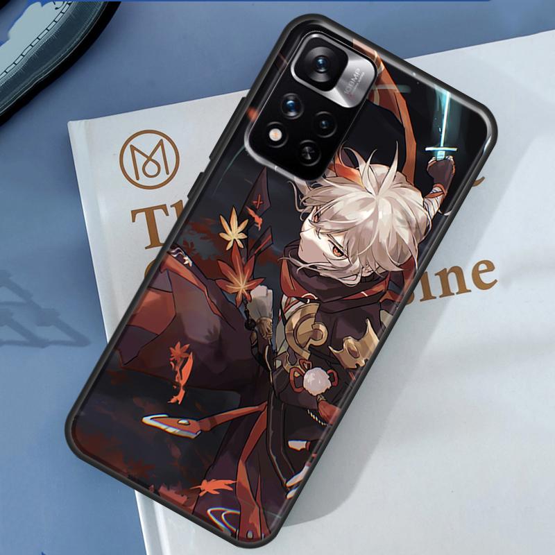 Чехол Genshin Impact Каэдэхара Казуха для Xiaomi Redmi Note 13 12 11 9 10 14 Pro 9S 10S 11S 12S Redmi 14C 10C 12C 13C