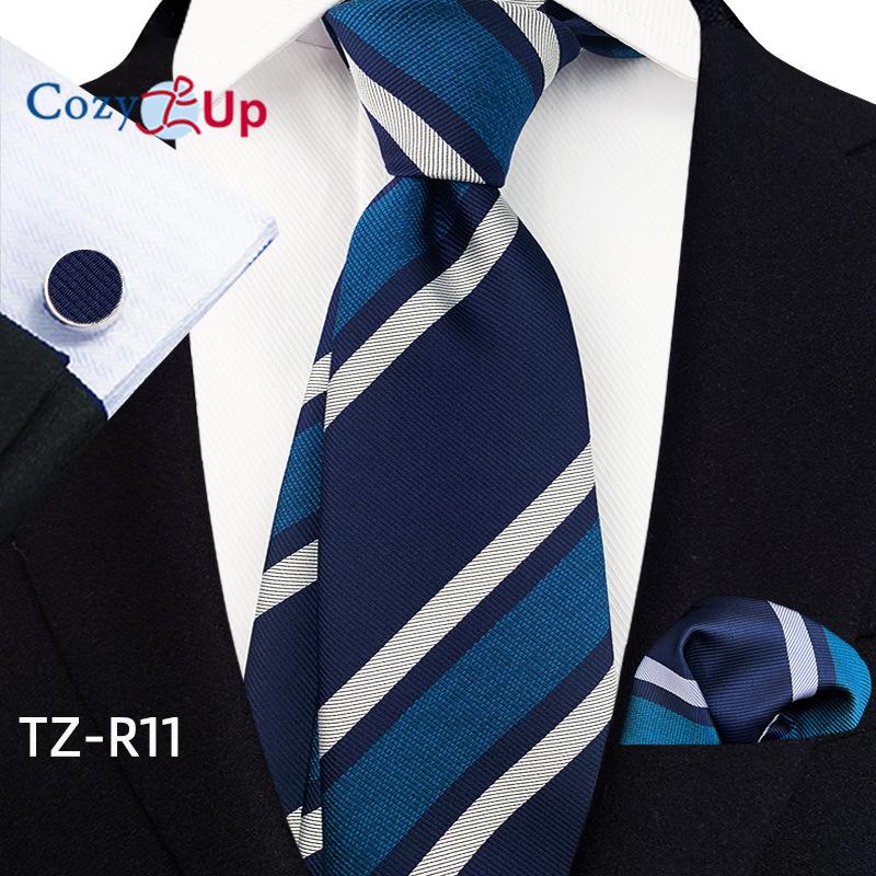 Cozy Up Набор из трех предметов, модный деловой мужской галстук с узором пейсли, включает в себя галстук, запонки, носовой платок