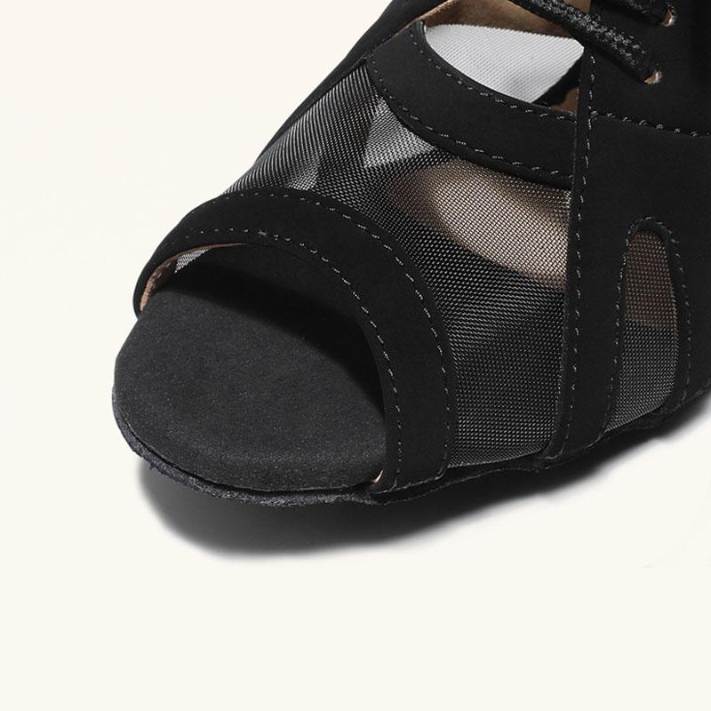 Женская и женская танцевальная обувь для бальных танцев, современная латиноамериканская сальса, танго, сетчатая замшевая обувь на шнуровке для танцев