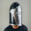 Шлем Барбута с забралом Средневековый рыцарь 18G Мягкая сталь LARP Косплей Костюм на Хэллоуин Шлем воина Барбута Лучший подарок