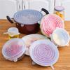 6pcs/set Reusable Silicone Stretch Lids for Fresh Food Leftovers Durable Bowl Covers