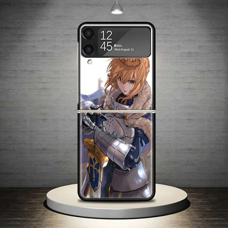 Чехол для телефона Saber из Fate Zero Stay Night для Samsung Galaxy Z Flip 7 6 5 4 3 5G Ударопрочный чехол Z Flip7 Flip6 ZFlip5 Flip3 Flip4 L
